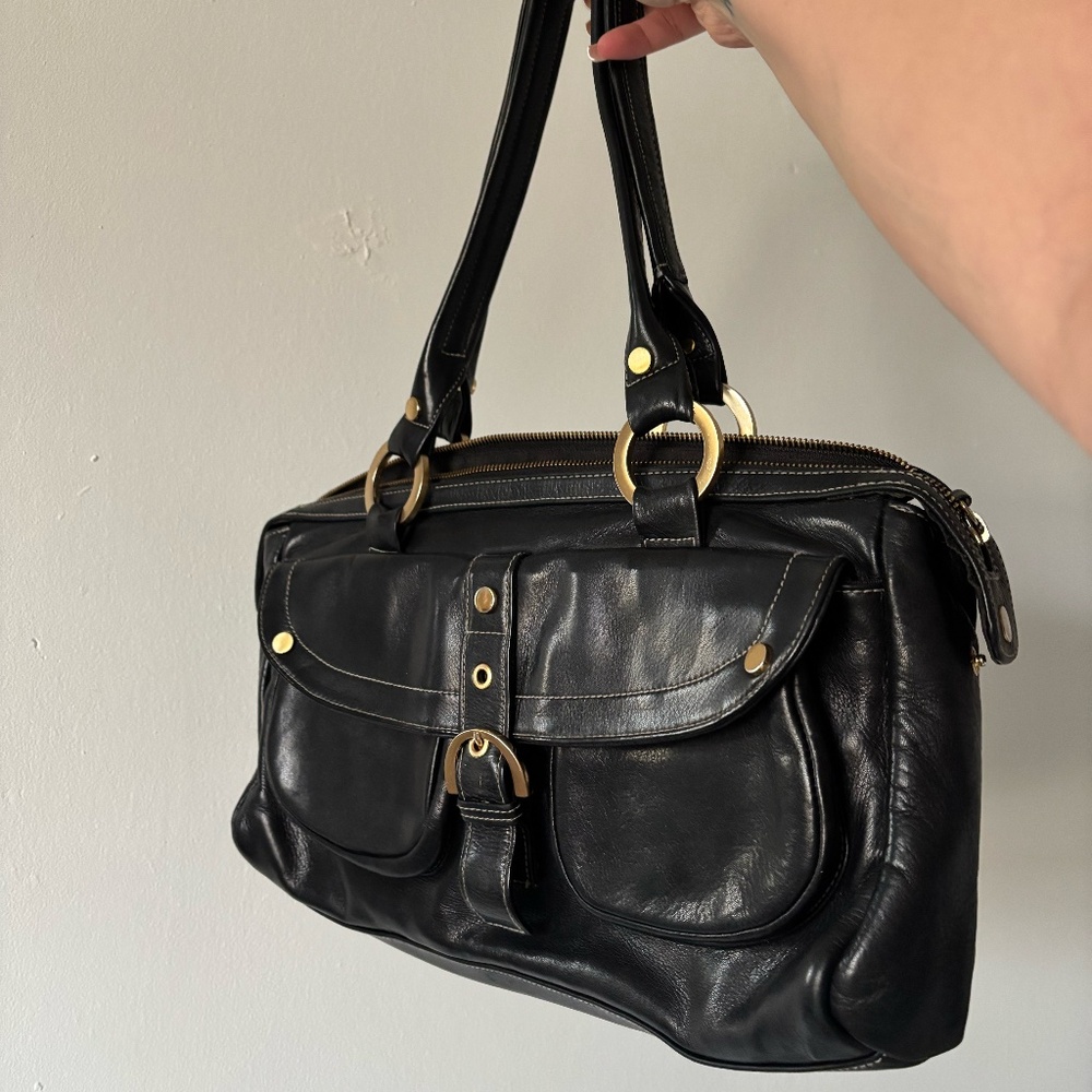 Patent Leather Black Shoulder Bag